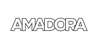 amadora i de portugal emblem. de design funktioner en geometrisk stil, vektor illustration med djärv typografi i en modern font. de grafisk slogan text.