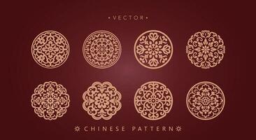 kinesisk traditionell dekorativ mönster vektor
