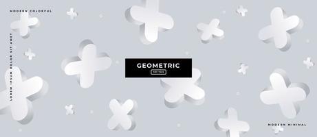 Geometrische 3D-Formen im monochromen Hintergrund. vektor