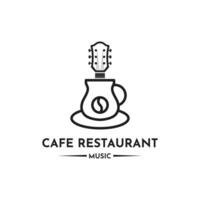 Gitarre Leben Musik- Konzert zum Bar Cafe Restaurant Nachtclub Logo Design vektor