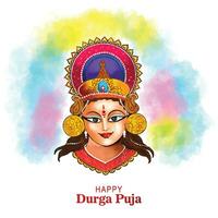 Lycklig durga puja Indien festival Semester kort illustration bakgrund vektor