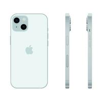 Neu Blau Apfel iPhone 15 Smartphone Modell, Attrappe, Lehrmodell, Simulation Vorlage auf Weiß Hintergrund - - Vektor