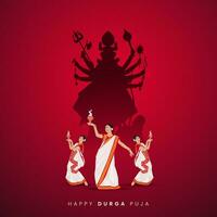 Durga Gesicht im glücklich Durga Puja, Dussehra, und navratri Feier Konzept zum Netz Banner, Poster, Sozial Medien Post, und Flyer Werbung vektor