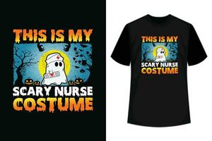 detta är min skrämmande sjuksköterska kostym halloween rolig amning t-shirt vektor