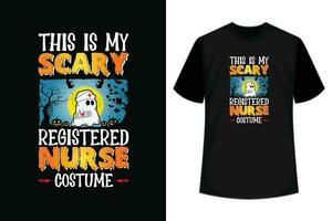 detta är min skrämmande registrerad sjuksköterska kostym halloween t-shirt vektor