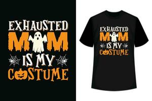 mamma halloween skjorta utmattad mamma är min kostym kvinnor mamma t-shirt vektor