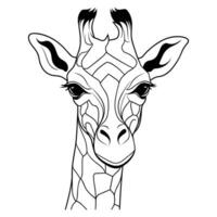 Giraffe Kopf Färbung Seite vektor