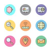 Satz von Vector SEO Search Engine Optimization Icons