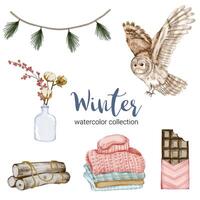 Winter-Aquarell-Kollektion vektor