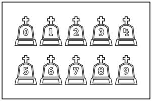 mångsidig samling av gravsten tal för olika användningar vektor