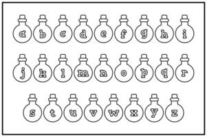 mångsidig samling av trolldryck alfabet brev för olika användningar vektor