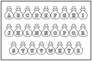 mångsidig samling av trolldryck alfabet brev för olika användningar vektor