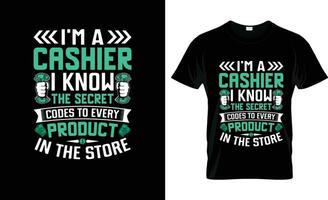 Ich bin ein Kassierer ich kennt das Geheimnis Codes zu bunt Grafik T-Shirt, T-Shirt drucken Attrappe, Lehrmodell, Simulation vektor