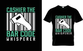 Kassierer das Bar Code Flüsterer bunt Grafik T-Shirt, T-Shirt drucken Attrappe, Lehrmodell, Simulation vektor