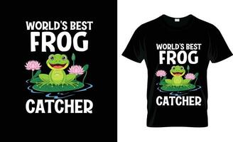 Welten Beste Frosch Fänger bunt Grafik T-Shirt, T-Shirt drucken Attrappe, Lehrmodell, Simulation vektor