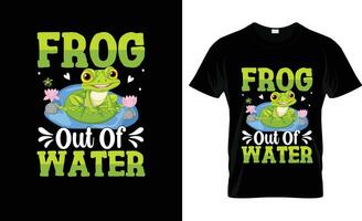 Frosch aus von Wasser bunt Grafik T-Shirt, T-Shirt drucken Attrappe, Lehrmodell, Simulation vektor