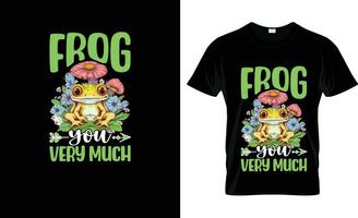 Frosch Sie sehr viel bunt Grafik T-Shirt, T-Shirt drucken Attrappe, Lehrmodell, Simulation vektor