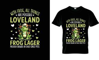 med groda Allt saker är möjlig kärleks land groda lageröl stolt bryggt i ohio eftersom färgrik grafisk t-shirt, t-shirt skriva ut attrapp vektor