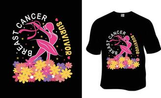 retro, Brust Krebs Überlebende, Brust Krebs Bewusstsein T-Shirt Design. bereit zu drucken zum Kleidung, Poster, und Illustration. modern, einfach, Beschriftung T-Shirt Vektor