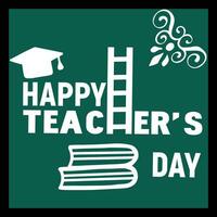 Gruß Karte zum glücklich Lehrer Tag mit Kreide auf ein Tafel. einfach Vektor Illustration.web