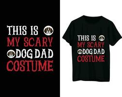 detta är min skrämmande hund pappa kostym halloween tshirt design vektor