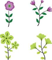 blomma form illustration med platt design. isolerat vektor uppsättning.