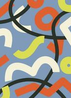 hell abstrakt Gekritzel Poster mit wellig Formen von anders Farben Vektor Illustration