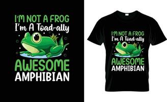 Ich bin nicht ein Frosch Ich bin ein Kröte Verbündete genial Amphibie bunt Grafik T-Shirt, T-Shirt drucken Attrappe, Lehrmodell, Simulation vektor