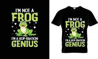 Ich bin nicht ein Frosch Ich bin ein hop eration Genius bunt Grafik T-Shirt, T-Shirt drucken Attrappe, Lehrmodell, Simulation vektor