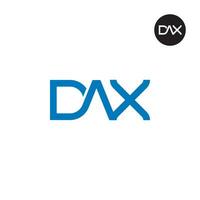 Brief dax Monogramm Logo Design vektor