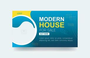 modern Haus zum Verkauf Miniaturansicht Banner korporativ Hintergrund Vorlage vektor