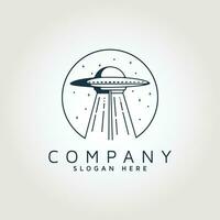 platt UFO logotyp illustration design, enkel utomjording fartyg symbol vektor