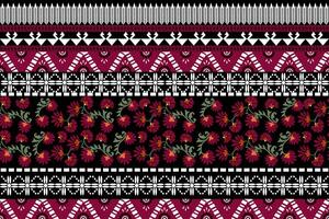 nahtlos Muster mit Blumen- Rand ethnisch Vektor Blumen- Illustration im asiatisch textil.ethnisch Grenzen