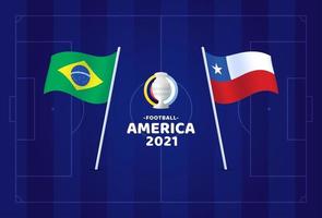 Brasilien vs Chile Match Vector Illustration Fußball Meisterschaft 2021