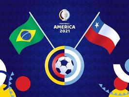 Brasilien vs Chile Match Vector Illustration Fußball Meisterschaft 2021