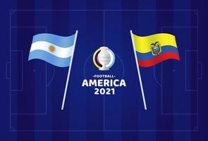 argentina vs ecuador match vektor illustration fotboll 2021 mästerskap