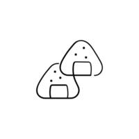 Onigiri Linie Stil Symbol Design vektor