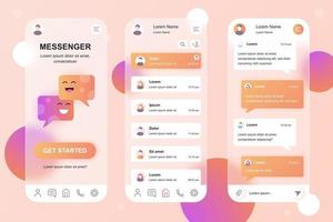 messenger glassmorphic element kit för mobilapp vektor