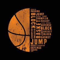 Basketball-T-Shirt und Bekleidungsdesign vektor