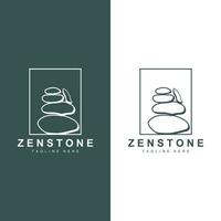 Stein Logo, Vektor Zen Meditation Stein Balance Ruhe, Yoga minimalistisch einfach Design, Silhouette Illustration