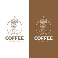 Kaffee Logo Design, Kaffee Baum trinken Vektor, Vorlage Symbol Illustration vektor