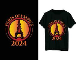 paris olympiska spel 2024 tshirt design vektor