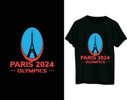 paris olympiska spel 2024 tshirt design vektor