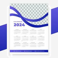 vektor modern stil ny år 2024 kalender mall