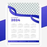 Vektor modern Stil Neu Jahr 2024 Kalender Vorlage