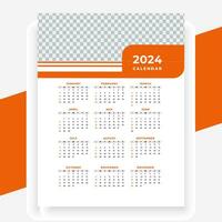 vektor modern stil ny år 2024 kalender mall