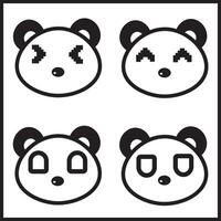 Vektor Illustration Design von Panda Kopf Emoticon mit verschiedene Ausdrücke. geeignet zum Symbole, Logos, Poster, Webseiten, T-Shirt Entwürfe, Aufkleber, Konzepte, Anzeige.