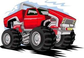 röd monster truck modifieringsvektor vektor
