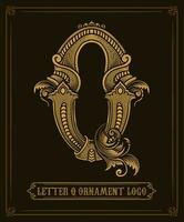 Jahrgang Ornament Logo Brief q - - Vektor Logo