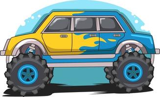 Monster Truck Off Road Illustrationsvektor vektor